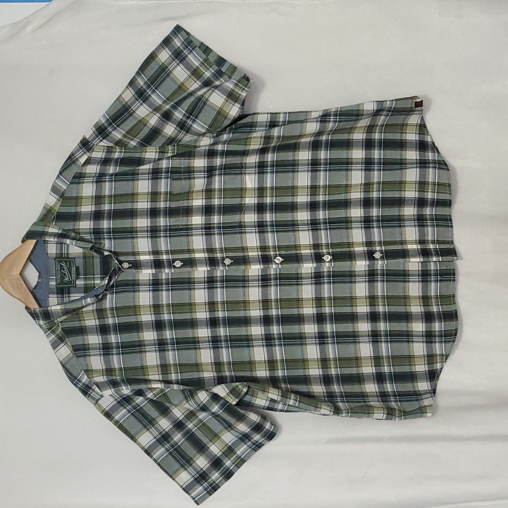 Woolrich Plaid Short Sleeve Button Down Shirt Size XXL